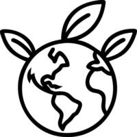 Globe with green leaves wrapping around vector