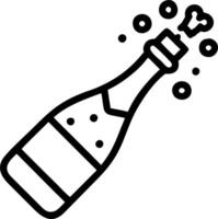 Glittering champagne bottle with floating bubbles isolated on white background vector
