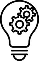 Gears and cogs forming a light bulb shape with soft glow vector