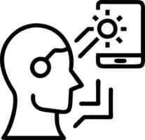 Futuristic macro shot of a business leader interacting with AI holograms for innovation with copy space vector