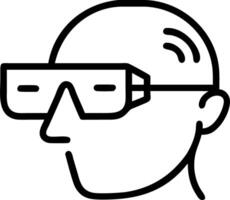 Futuristic macro shot of a tech innovator using augmented reality glasses for business solutions with copy space vector
