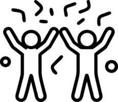 Friends cheering for graduate with confetti in environment copy space on left vector