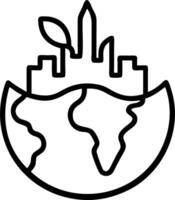 Globe with green cityscape and copy space vector
