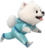 Graceful puppy performing energetic game action in uniform. . png