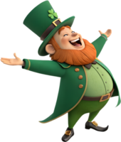 Festive Irish leprechaun enjoying St. Patricks with vibrant magic. . png