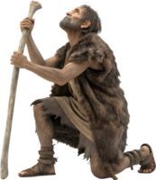 Rugged caveman embodying strength and endurance of ancient times. . png