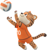 Graceful tiger performing dynamically with power in a sports event. . png