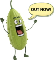 Bitter Melon Cartoon Character with Angry Creative Style. . png