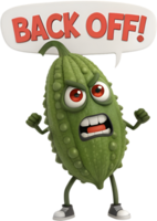 Unique Bitter Melon Cartoon Art for Creative Concepts. . png