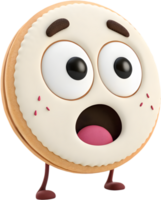 Fun Cookie Character with Happy and Playful Expressions. . png