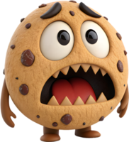 Animated Cookie Monster with Playful and Exaggerated Expressions. . png