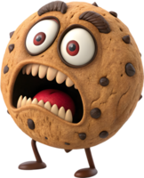 Cute Cookie Monster with Over-Expressed Fun Emotions. . png