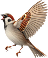 Expressive Cartoon Sparrow Bird with Charming and Fun Features. . png