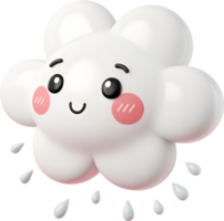 Animated Cumulus Cloud Character with Overreaction and Funny Faces. . png