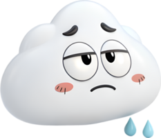 Cumulus Cloud Character with Over-the-Top Facial Expressions and Emotions. . png
