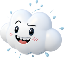 Animated Cumulus Cloud with Funny Overreactions and Facial Expressions. . png