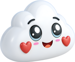Animated Cumulus Cloud Character with Playful Exaggerated Expressions. . png