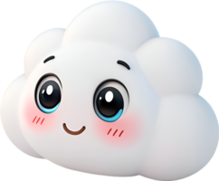 Whimsical Cloud Character with Exaggerated Emotional Reactions. . png