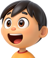 Cute Boy Emoji with Exaggerated Facial Expressions for Creative Clipart. . png