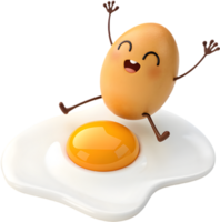 Fun Cartoon Egg Design with Playful Expression for Creative Clipart. . png