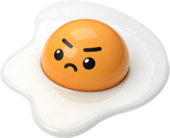 Playful Egg Character with Fun Expression for Cute Illustrations. . png