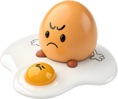 Fun Egg Emoji Character with Playful Expression for Clipart. . png