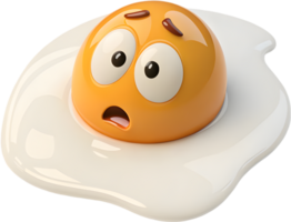 Adorable Cartoon Egg Character with Fun Playful Expression for Clipart. . png