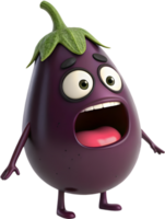 Joyful, playful eggplant cartoon with expressive design. . png