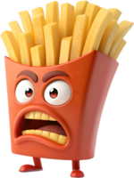Expressive French fries with playful design and emotions. . png