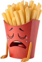 Fun-loving animated French fries character with playful expression. . png