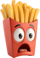 Happy French fries character with playful expression design. . png