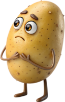 Silly Potato Clipart with Playful and Exaggerated Facial Features. . png