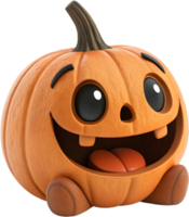 dibujos animados calabaza con excesivo expresiones, juguetón Víspera de Todos los Santos clipart. . png