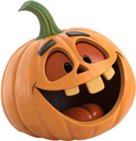 Adorable pumpkin character with exaggerated facial expressions for Halloween. . png
