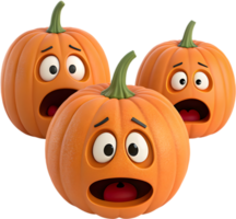 juguetón calabaza personaje con excesivo expresiones, Perfecto para Víspera de Todos los Santos. . png