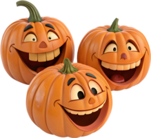 divertido calabaza con exagerado emociones, ideal para Víspera de Todos los Santos clipart diseños . png