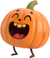 juguetón dibujos animados calabaza con exagerado expresiones, Perfecto para Víspera de Todos los Santos. . png