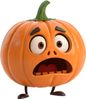 divertido animado calabaza con gracioso emociones, Perfecto para Víspera de Todos los Santos clipart. . png