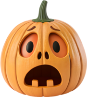 Víspera de Todos los Santos dibujos animados calabaza con divertido expresiones, excesivo diseño. . png