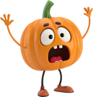 alegre calabaza con exagerado expresiones para divertido Víspera de Todos los Santos clipart. . png