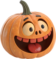 sonriente calabaza con exagerado emociones, Perfecto para Víspera de Todos los Santos Arte. . png
