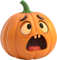 divertido dibujos animados calabaza con encantador expresiones, Perfecto para Víspera de Todos los Santos. . png