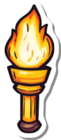 A Flaming Torch Stands Tall On A Column Base png