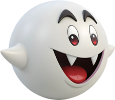 Playful smiling ghost with a round face design. . png