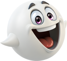 Joyful Halloween ghost with a round, playful face. . png