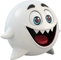 Friendly playful ghost with a cute round face for Halloween. . png
