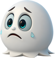Spooky playful ghost with a smiling round face. . png