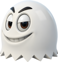 Spooky round face ghost illustration for Halloween fun. . png