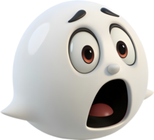 Fun playful ghost character with a round face design. . png