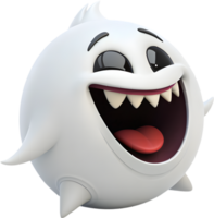 Creepy cartoon ghost design with playful round face. . png